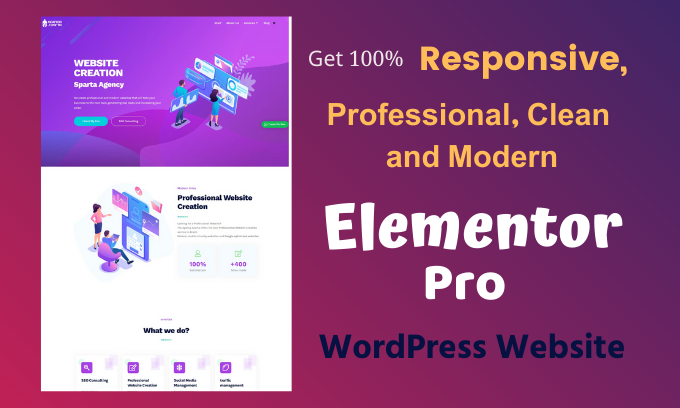I will create responsive wordpress website or landing page by elementor pro