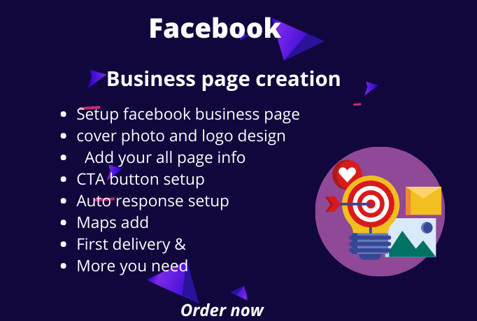 I will create a facebook business page with adding al...