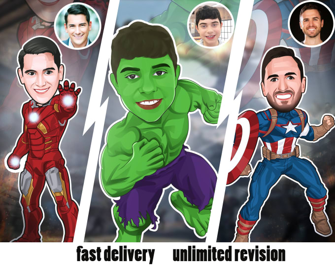 I will draw superhero cartoon caricature from your photo. for $10 -  SEOClerks