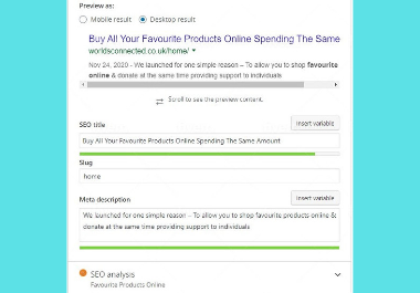 I will do complete on page SEO optimization using yoast for wordpress website.