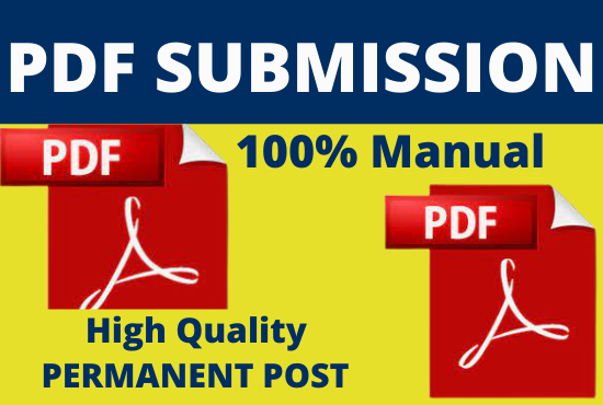 70 PDF Submission High authority low spam score website dofollow backlinks permanent
