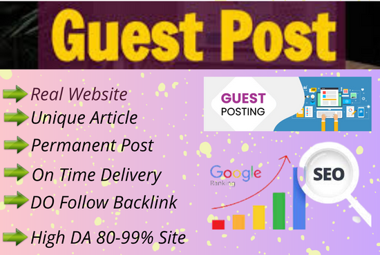 I will do 15 guest post or blog post on High authority sites and dofollow backlink