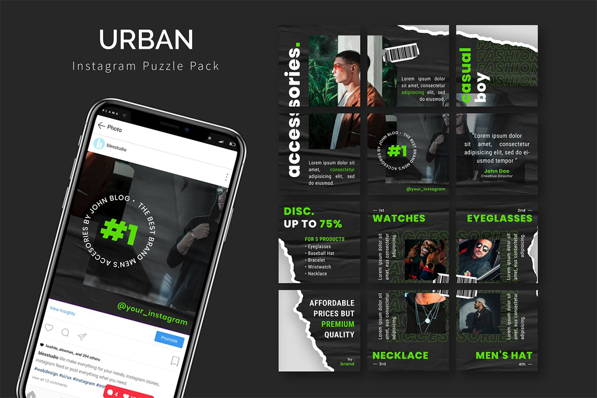 design professional feeds puzzle your instagram business