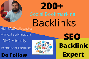 I will create 50 social bookmarking backlings Manually