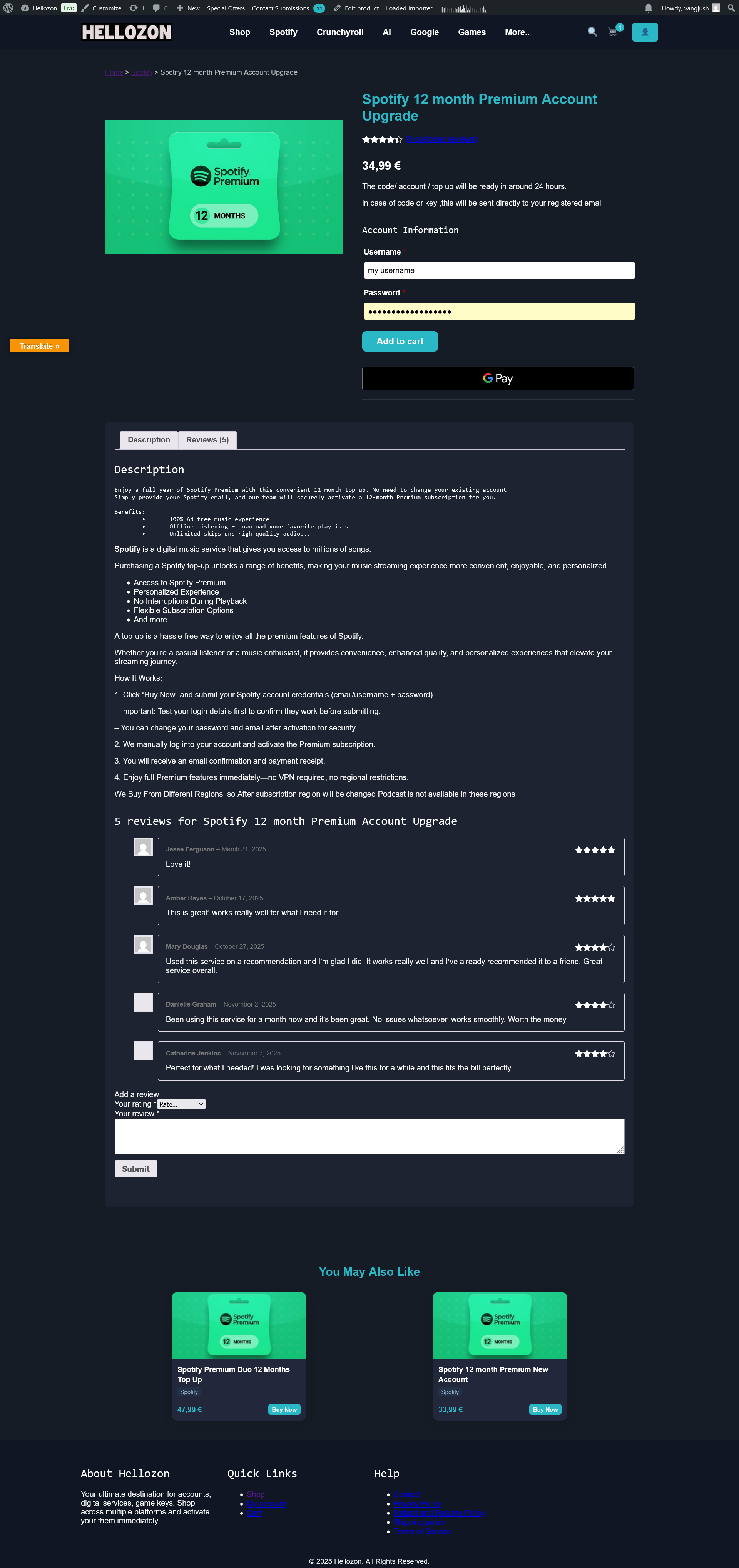 Woocommerce plugin to Collect account credentials for products 