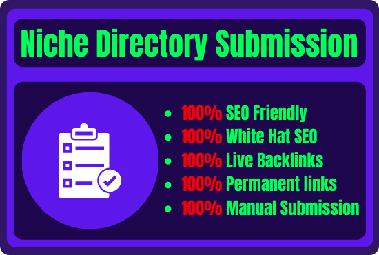 Submit 100 permanent niche directory submission backlinks