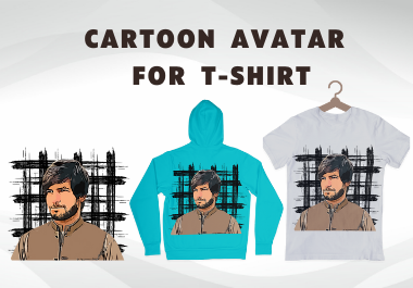 Draw a cartoon caricature and avatar for the t shirt