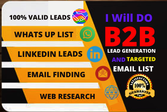 I will create targeted b2b lead generation sheet and find valid e-mail address