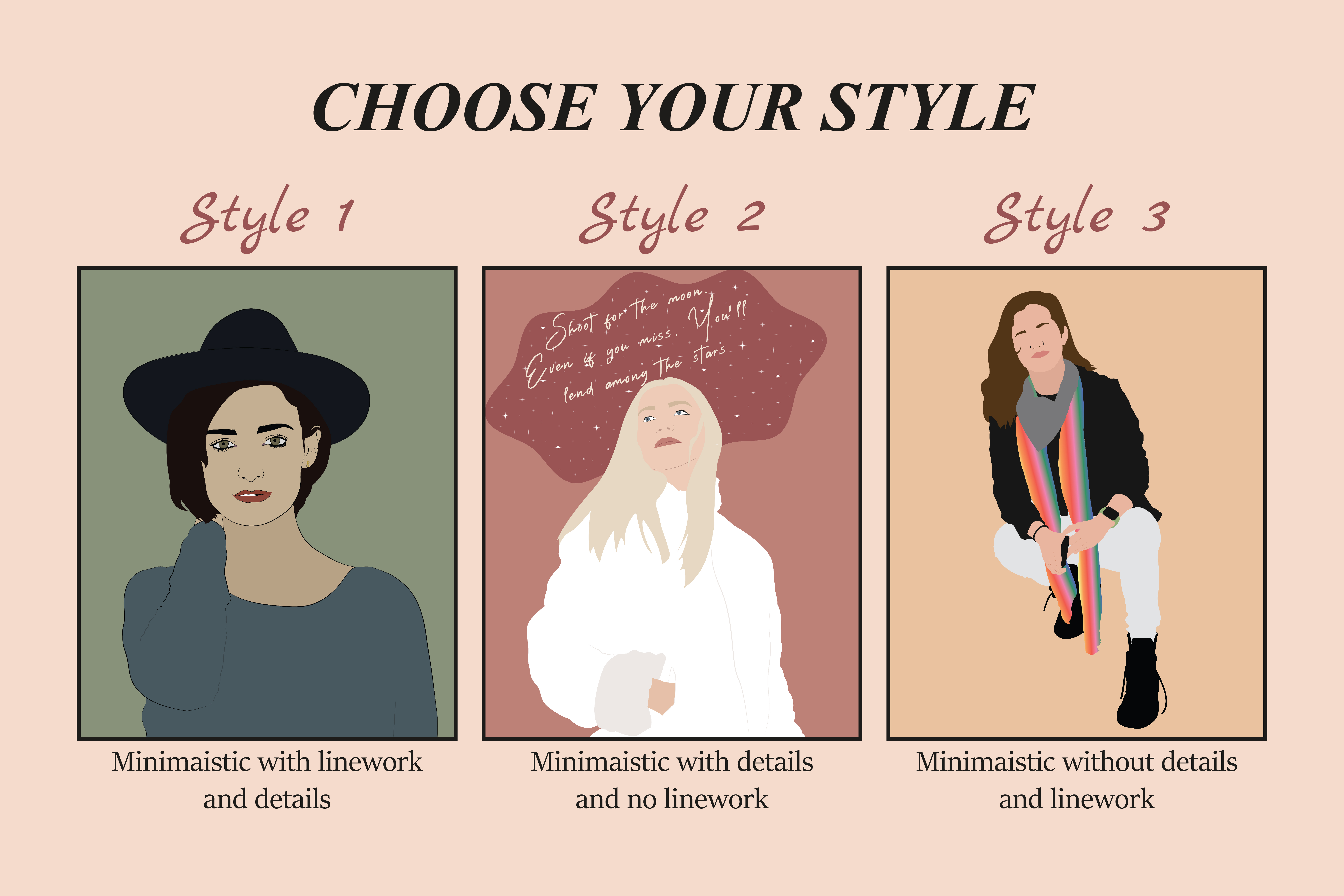 I will create minimalistic vector portrait from a picture