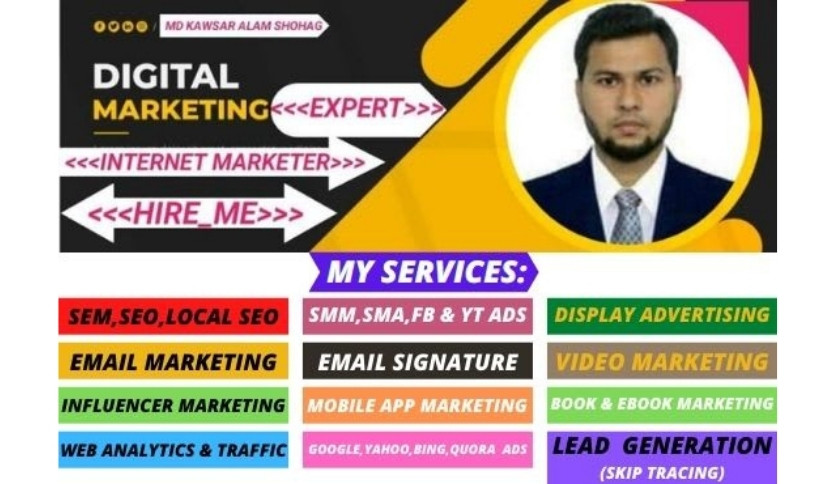 digital marketing services hire me for your niches,business or brand.
