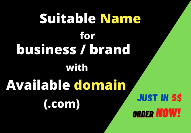 Create professional business name with available doma...