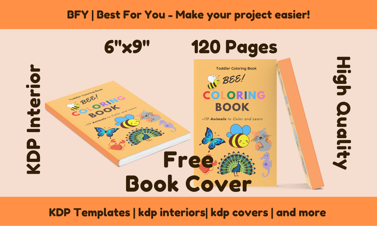 I will provide a coloring book animals 6x9 120 pages, free book cover