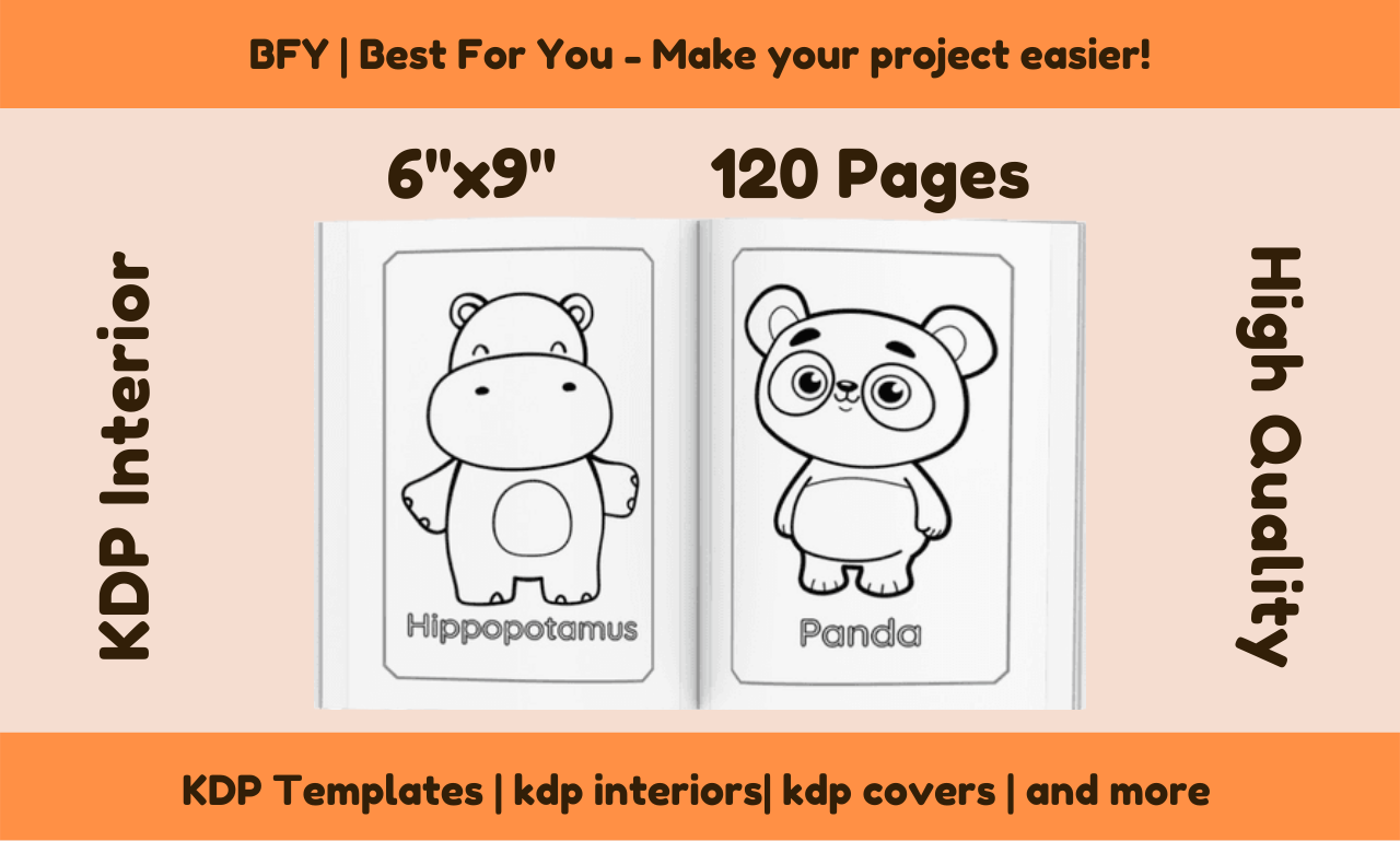 I will provide a coloring book animals 6x9 120 pages, free book cover