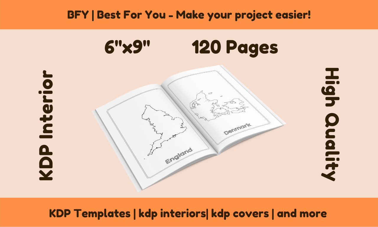I will provide a coloring book national map 6x9 120 pages, free book cover