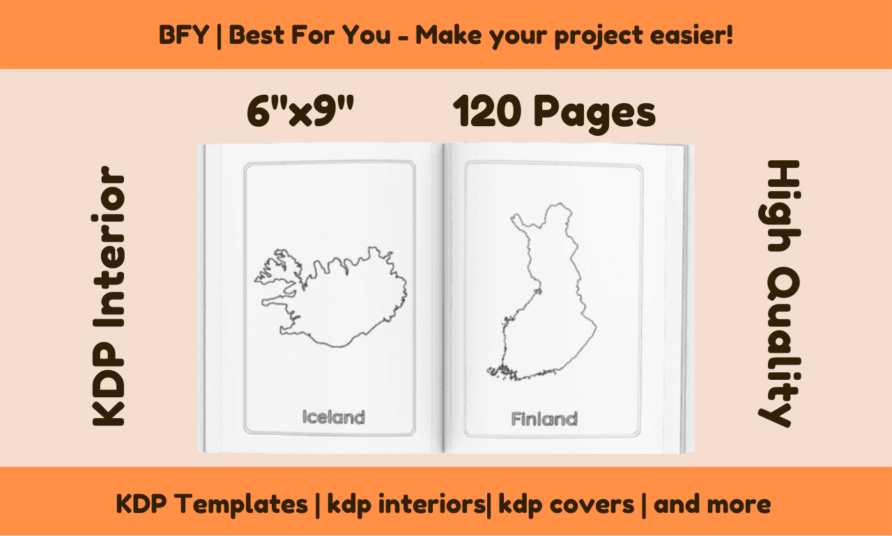 I will provide a coloring book national map 6x9 120 pages, free book cover