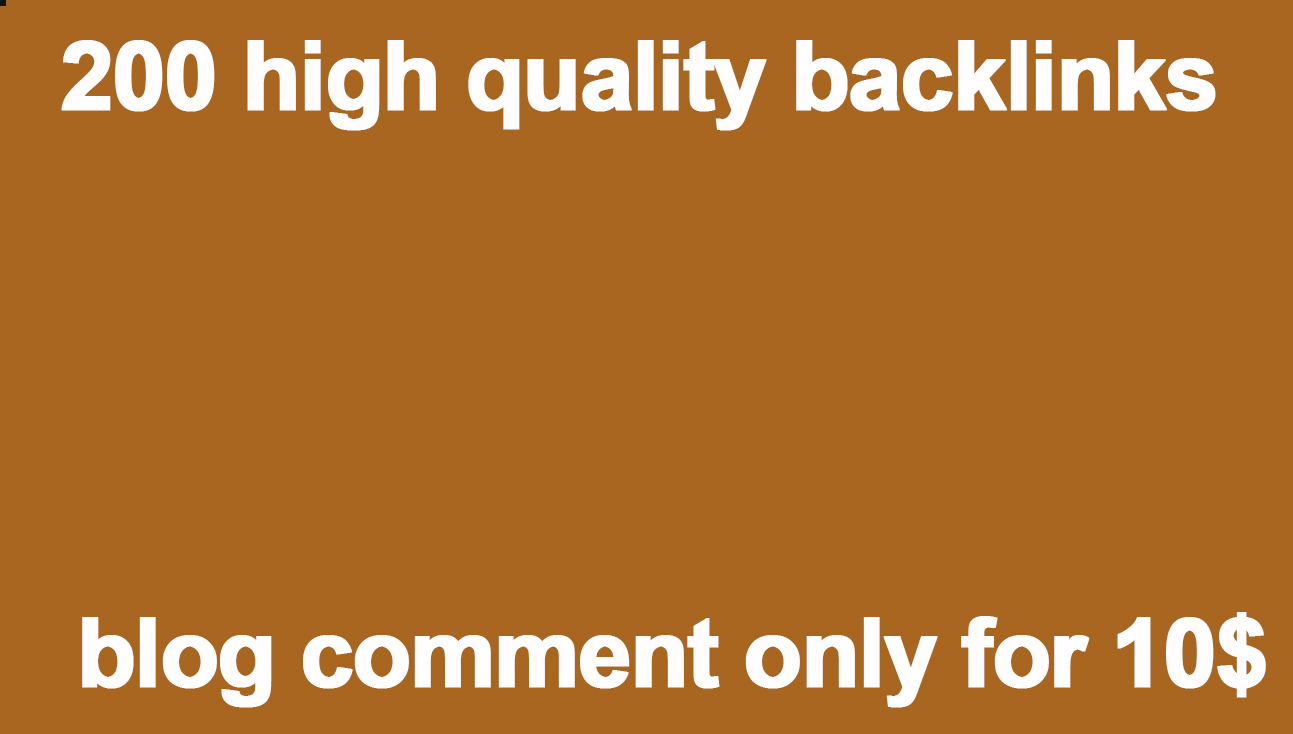 I will make 200 high quality backlinks using blog comments