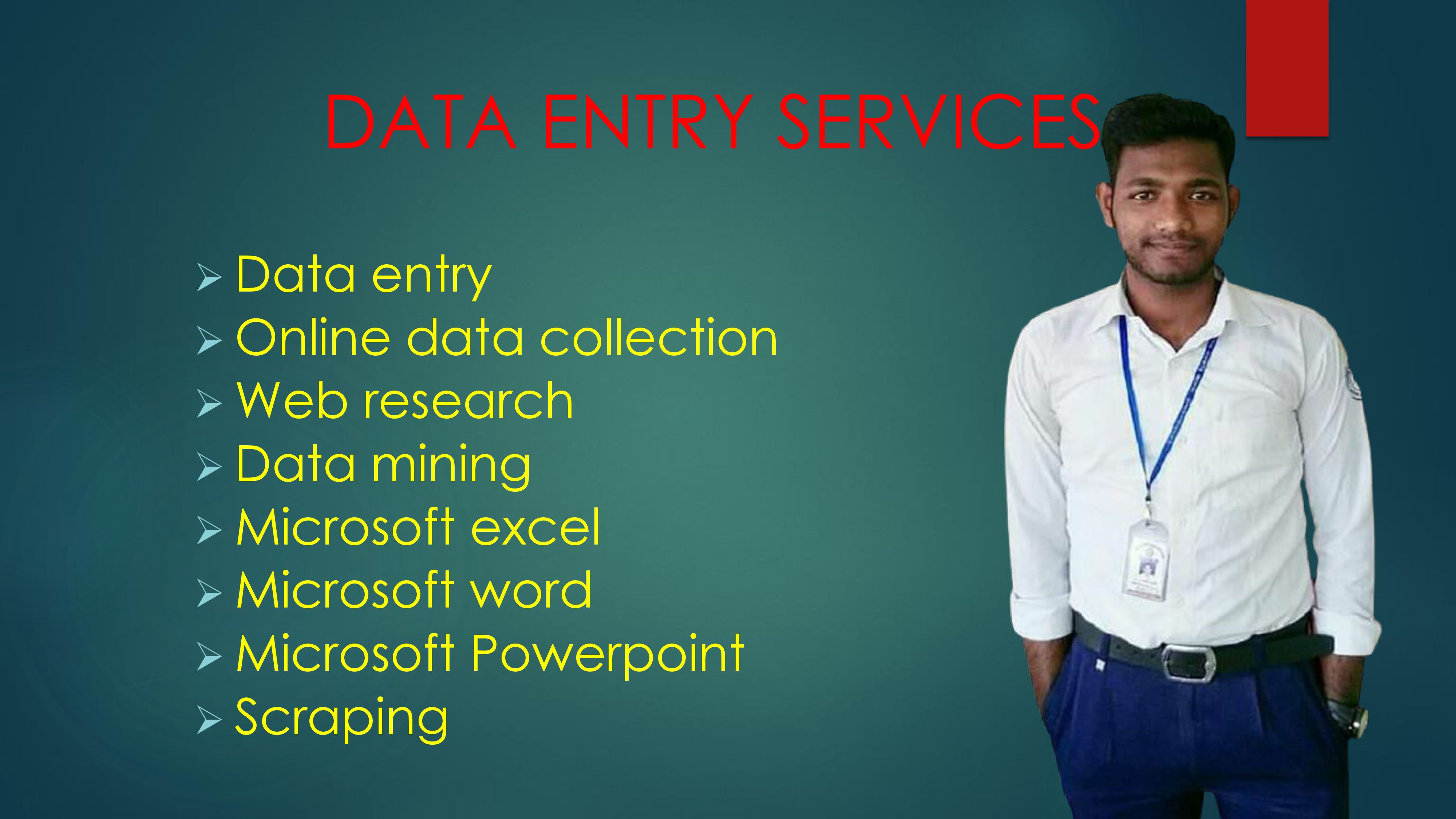 I will do perfect data entry, web research, email lists address