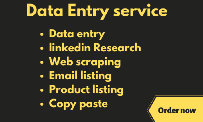 I will do excel data entry, web scraping, linkedin research, business lead collect and email listing