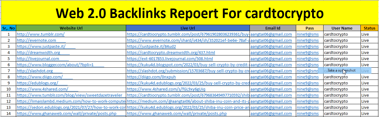 I will do 20+ high quality Web 2.0 Blogs backlinks for your website