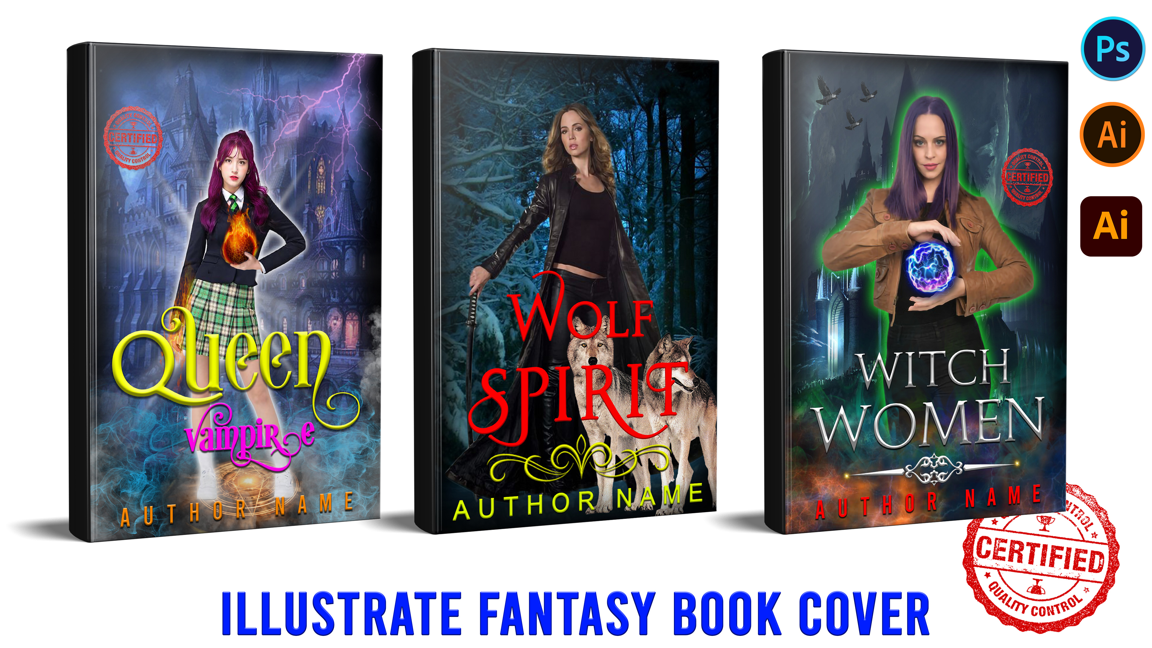 I will illustrate fantasy book cover design