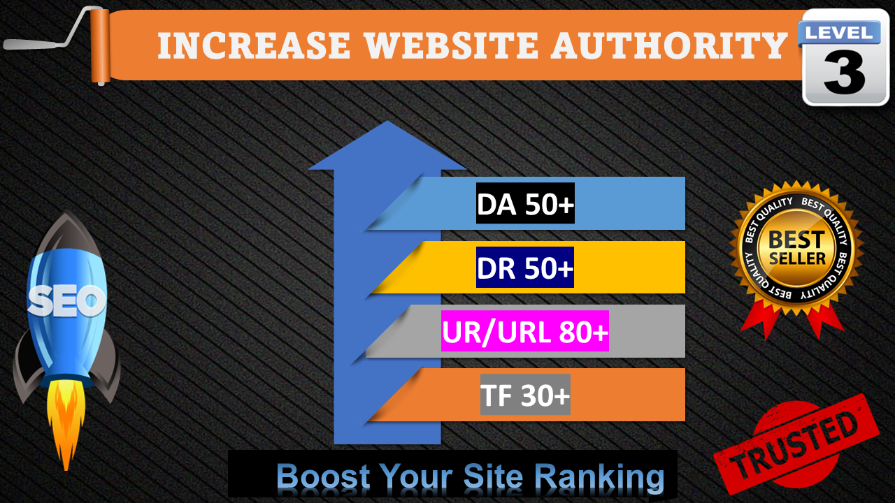 Increase DR 50+ Da 50+ URL 80+ TF 30+ -ALL IN One package of website Guranteed Work 100%