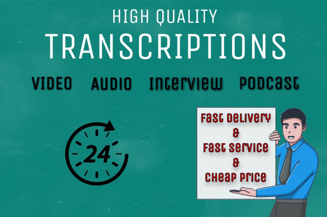 I will do professional transcribe for audio video pod...