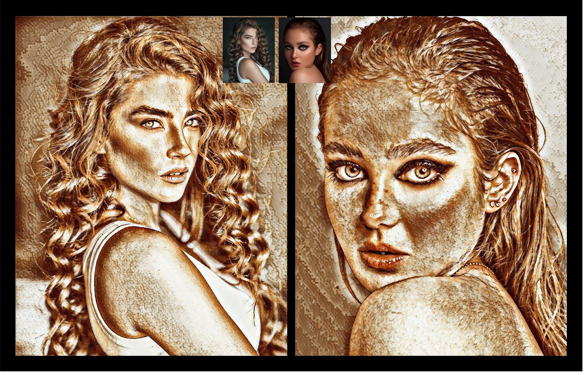 I will make alluring digital Coffee sketch portrait