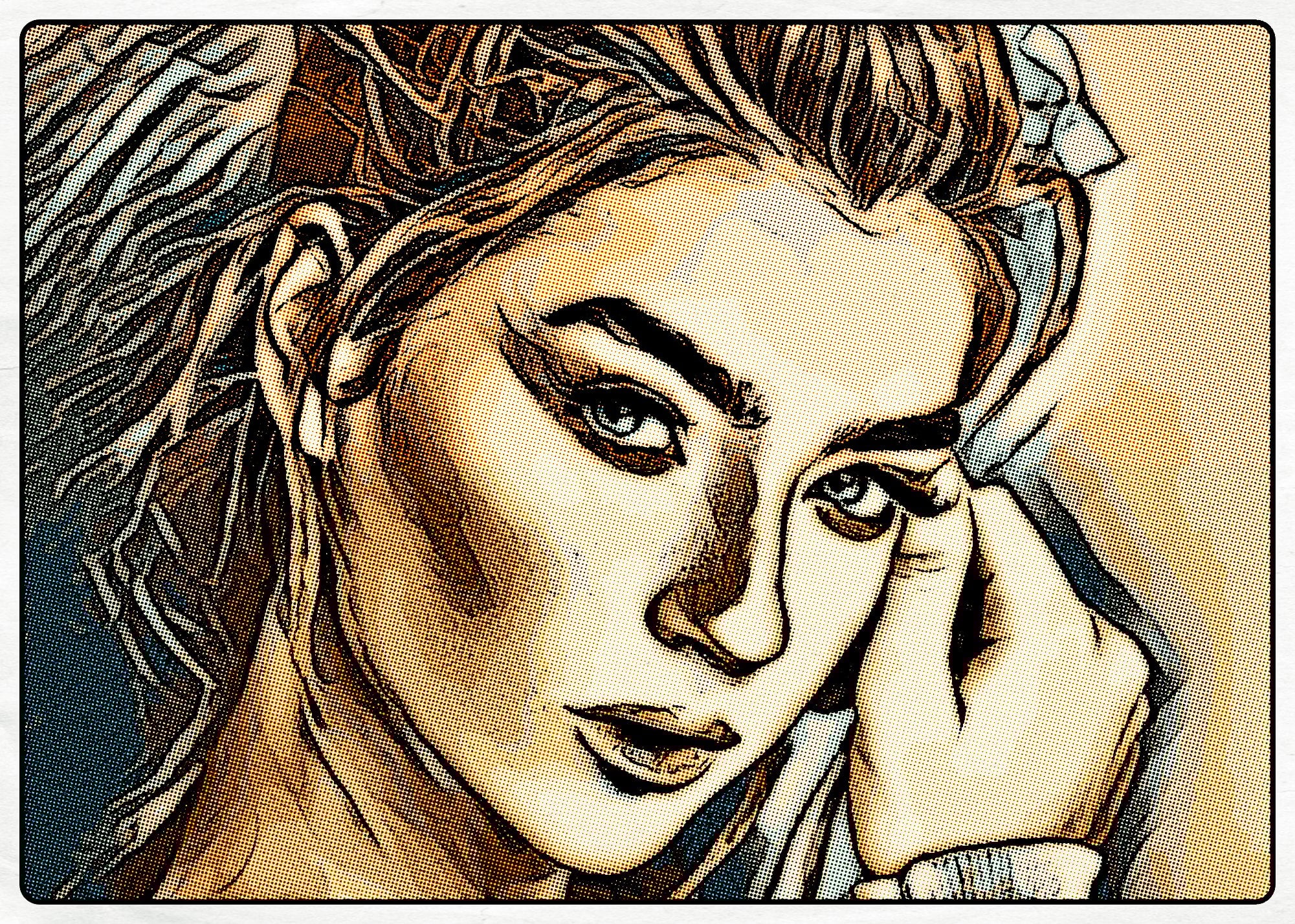 I will make alluring digital pop art portrait