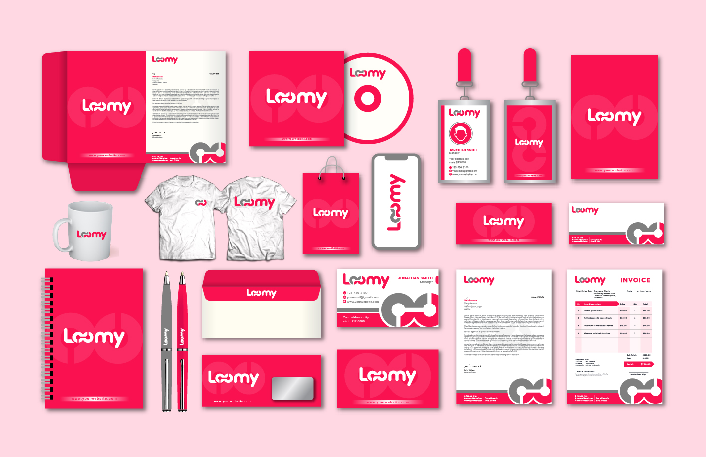 business card, letterhead and stationery all items