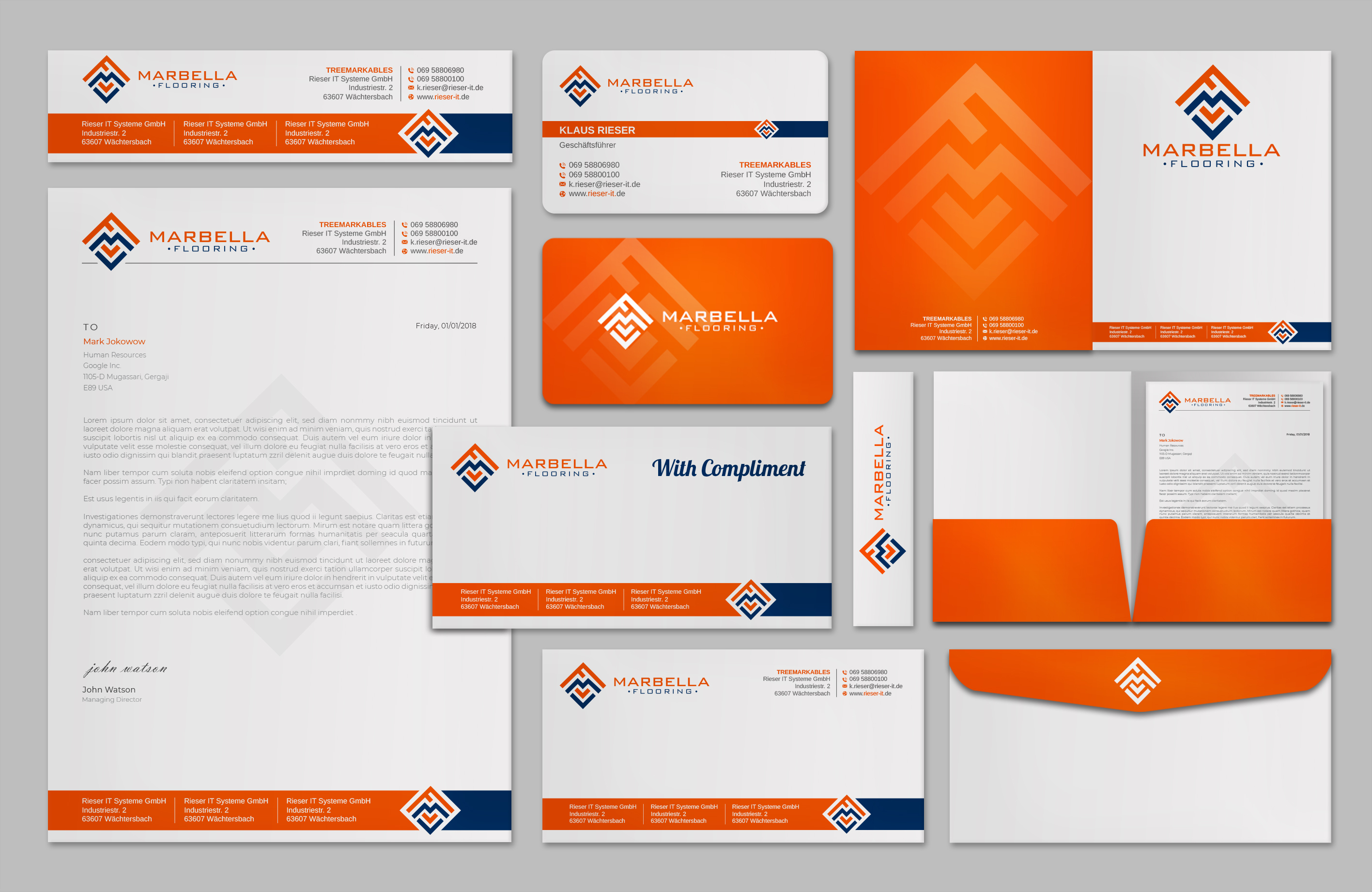 business card, letterhead and stationery all items