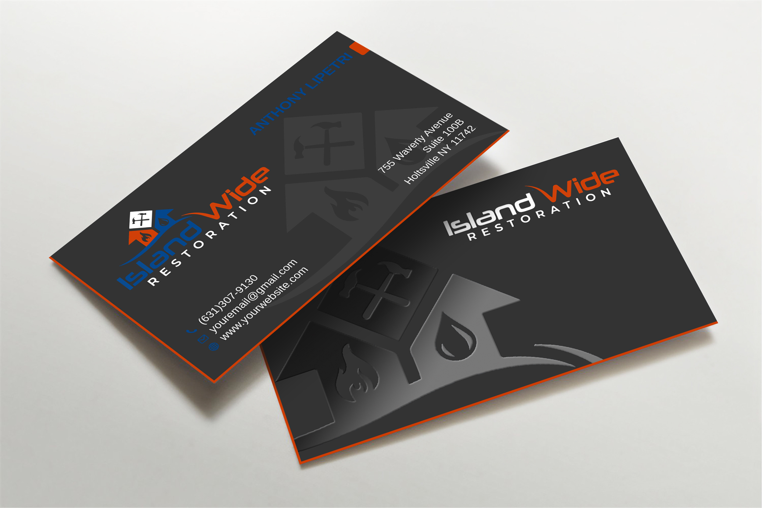 Black spot uv business card design