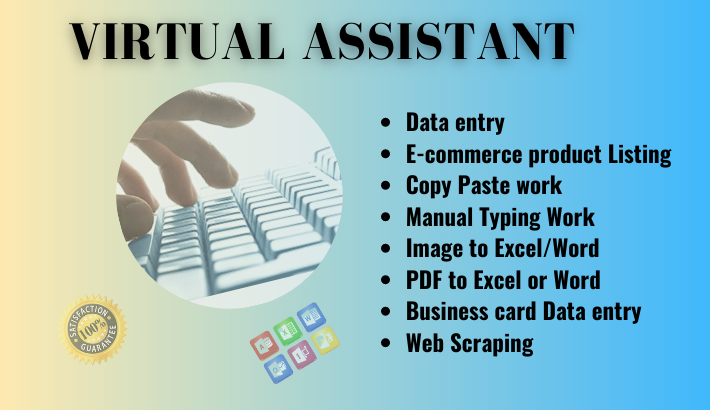 I will do data entry, E-commerce Products Listing, copy paste, typing work etc 