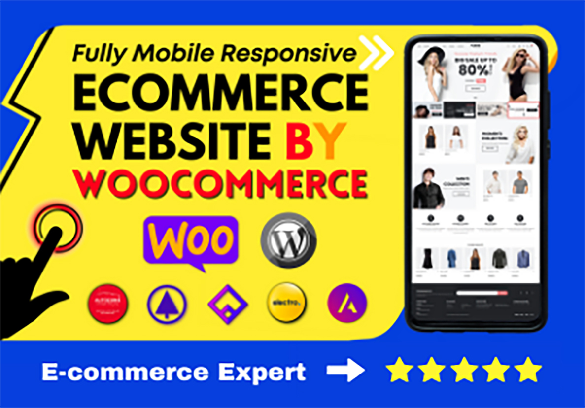 I will do develop fully mobile responsive ecommerce website or business by woocommerce