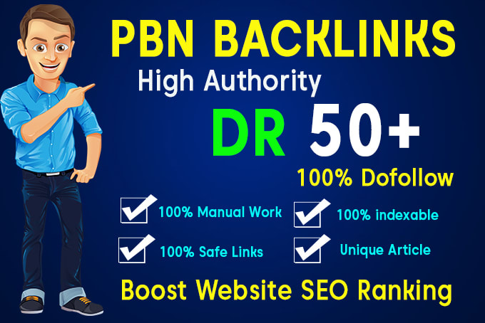 Build 100 PBN DR50+ BacklinkDofollow Permanents homepage 