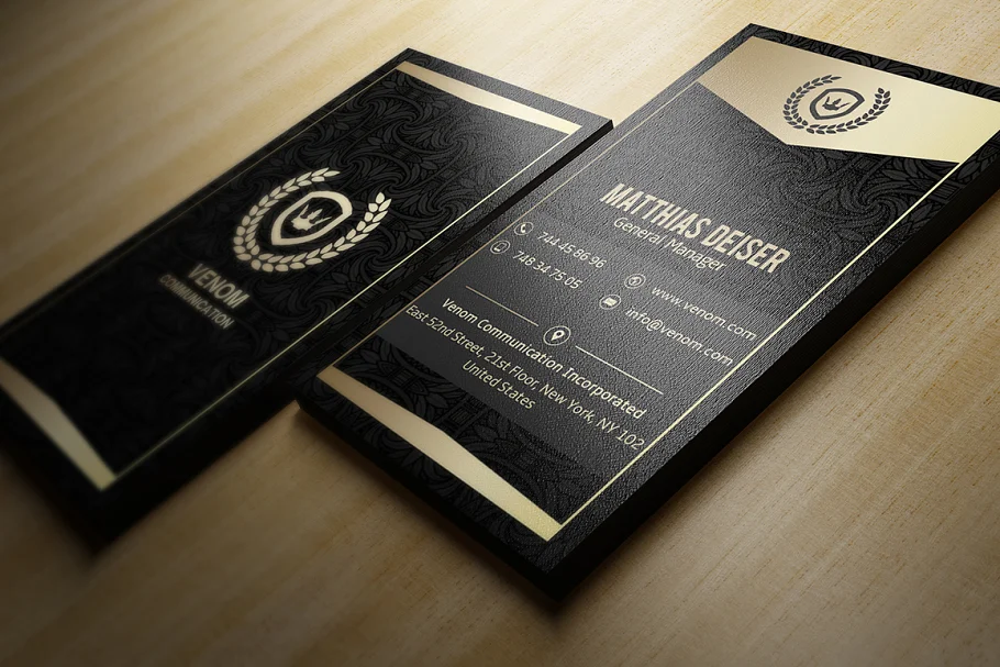 I will create luxury golden business card design within 12 hours