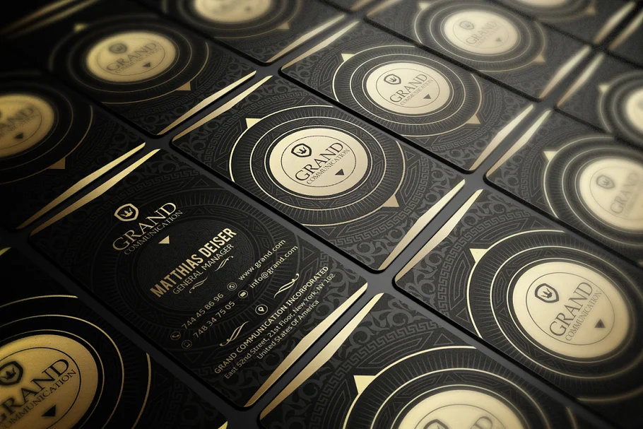 I will create luxury golden business card design within 12 hours