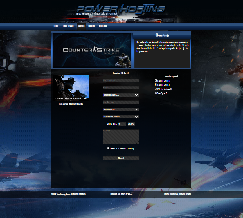 I make for you Game Hosting Order,Contact (Auto Send Email Script)