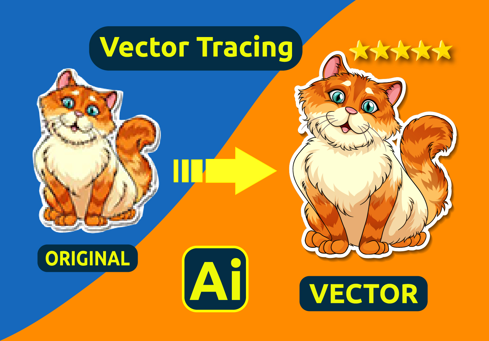 I will manually vectorize image, recreate, redraw, ...