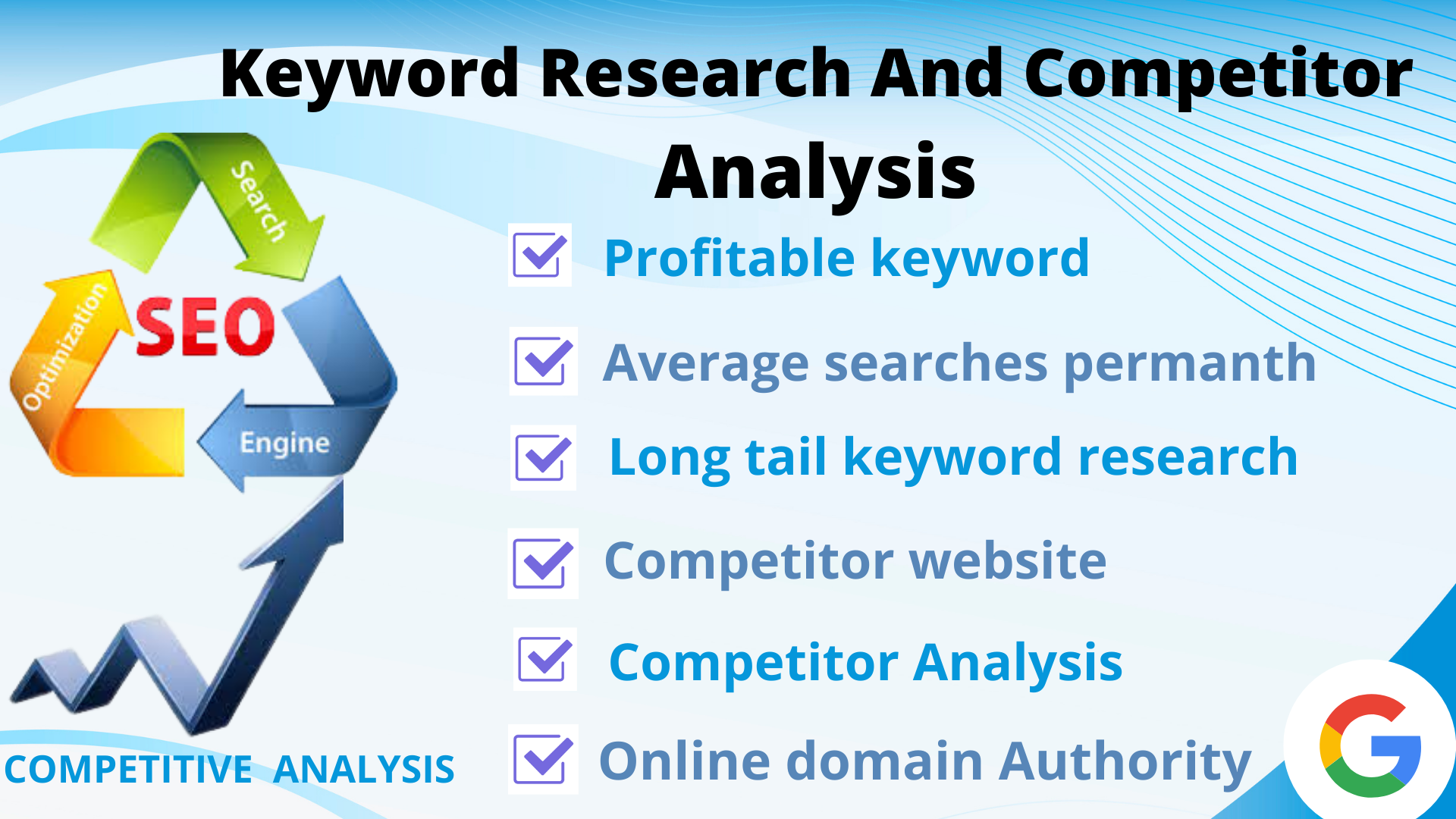 I will do longtail seo keyword research, competitor analysis for website