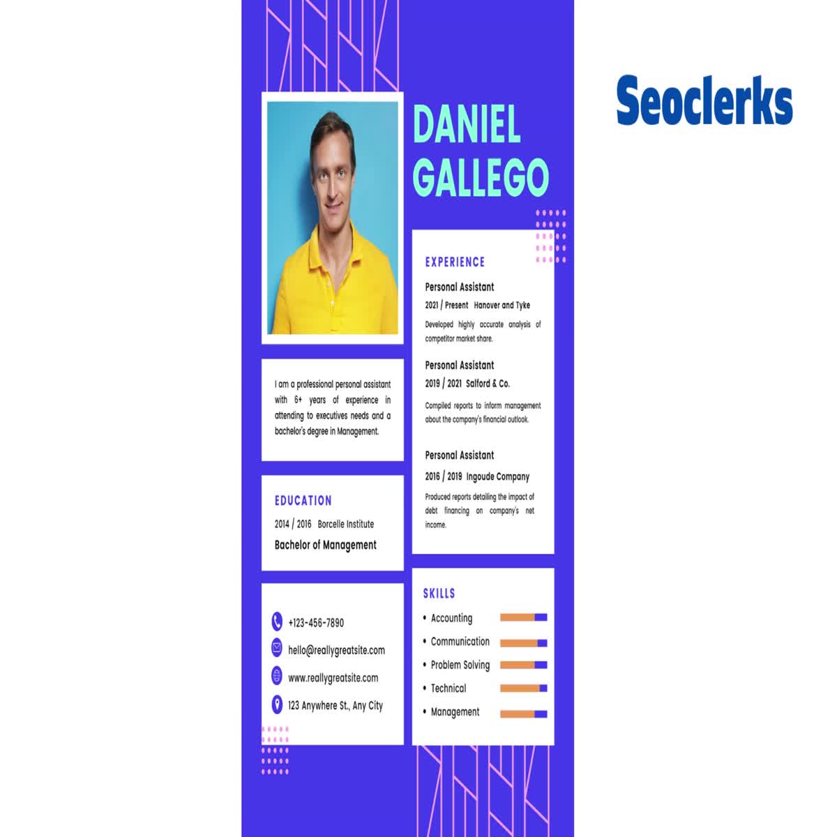 I will prepare a biodata, curriculum vitae and a resume for you