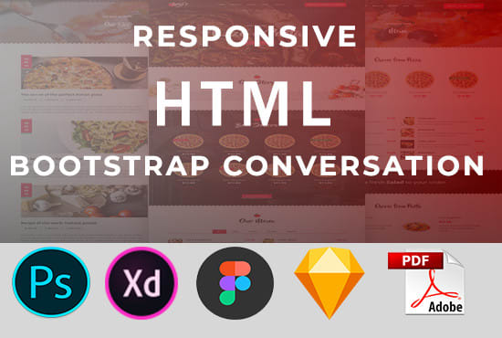 I will convert any file to html responsive bootstrap