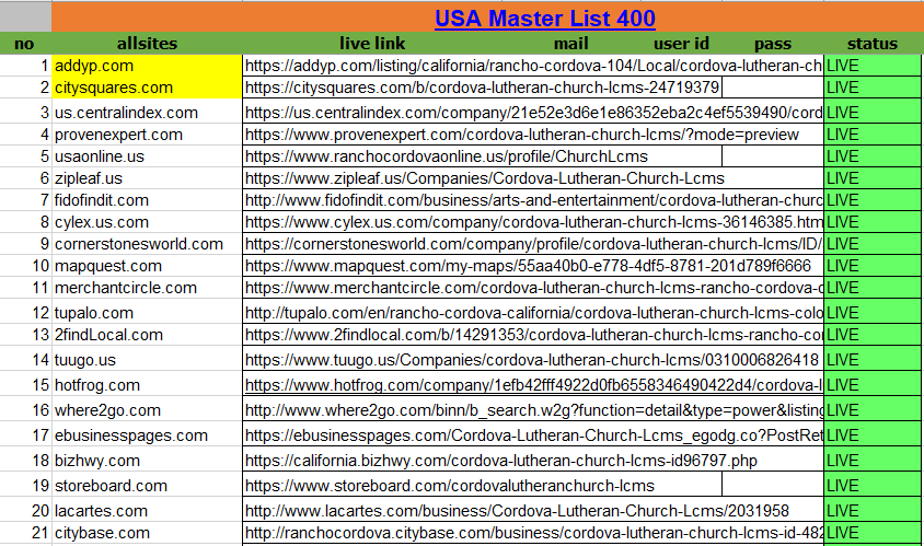 I will do top local SEO citation from yext and moz list