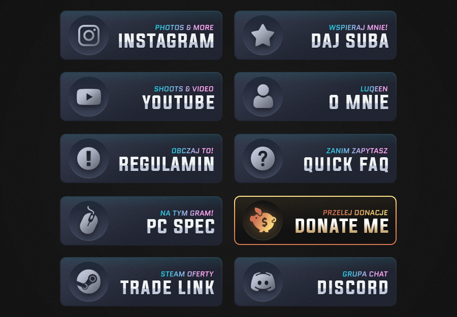 I will create custom buttons twitch