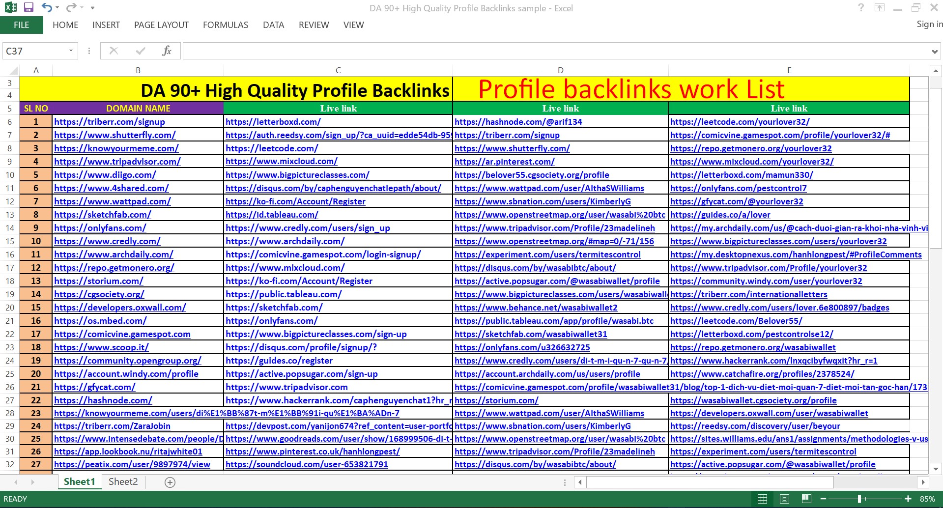 Manually Create 50 best seo high quality Profile Backlinks DA 90 