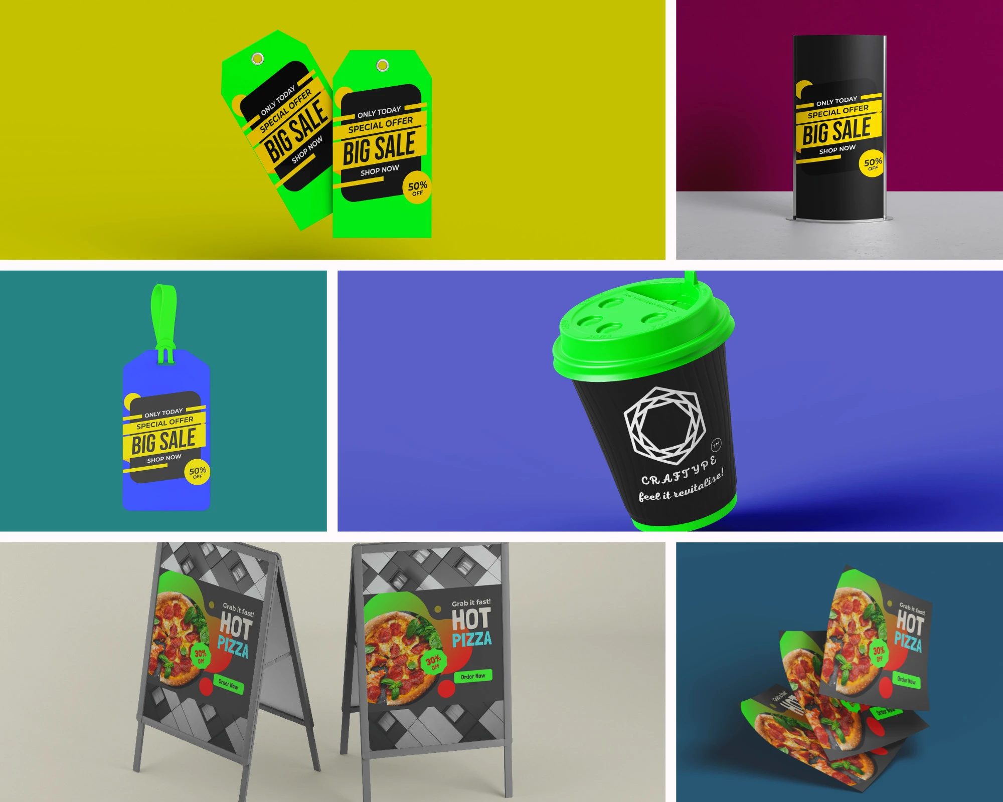 I will Design 5 realistic 3d mockups