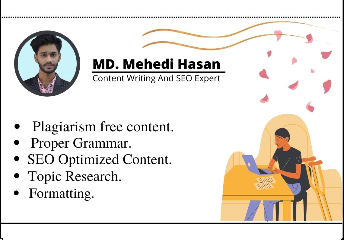 I will be your SEO website content writer and Blog writer