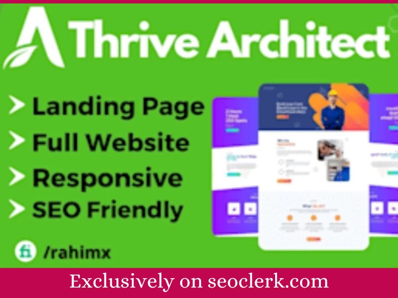 I will build a website using thrive, architect, thrive, theme builder.