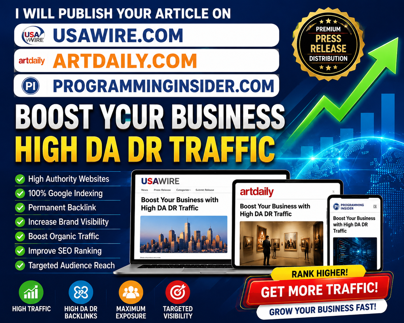 I Will Publish your article on Usawire. com, Artdail...
