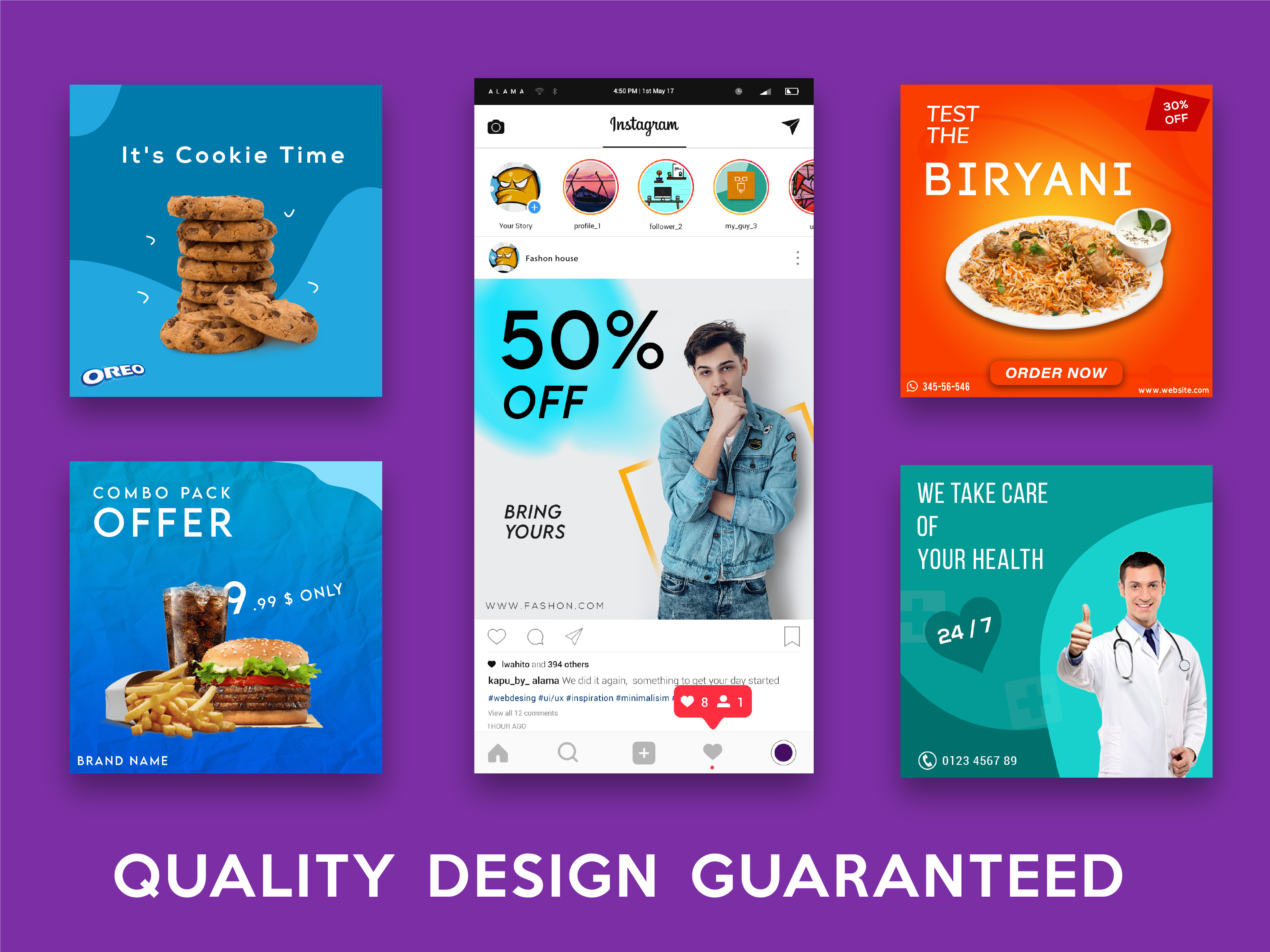 I will design social media posts, ads, and banners