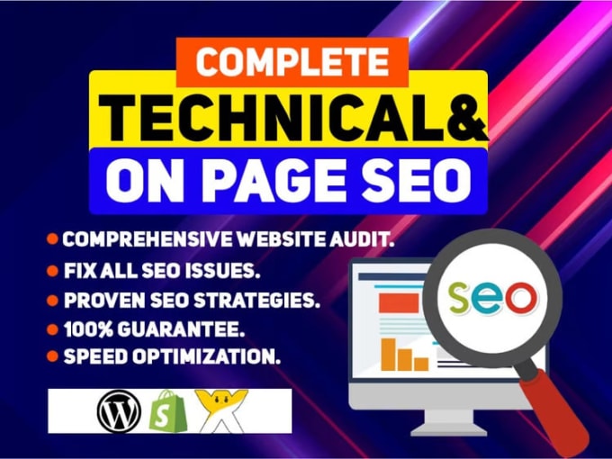 Technical and onpage SEO service for wordpress, shopify, wix